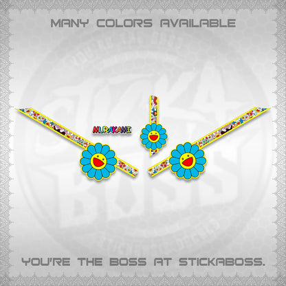 GIORNO 125 DECALS (MURAKAMI FLOWER DESIGN) STICKER DECALS BY STICKABOSS
