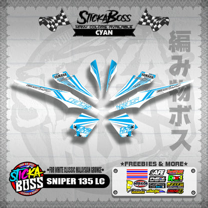 SNIPER 135 LC DECALS ( FOR WHITE CLASSIC MALAYSIAN GRUNGE )【WITH FREEBIES】
