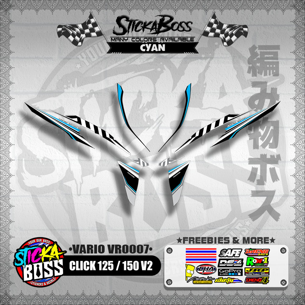 CLICK 125 / 150 V2 DECALS ( VARIO VR0007 )【WITH FREEBIES】