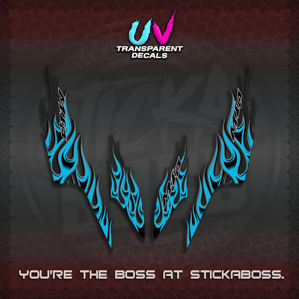 【PREMIUM UV PRINT】TRANSPARENT MIO SPORTY/ SMILEY  DECALS (MOTIF API NEW TERBARU VIRAL)By STICKABOSS
