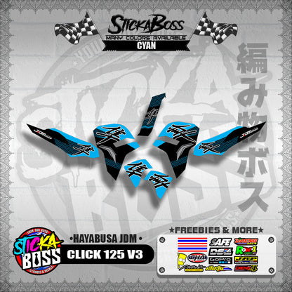 CLICK 125 V3 DECALS ( HAYABUSA JDM )【WITH FREEBIES】