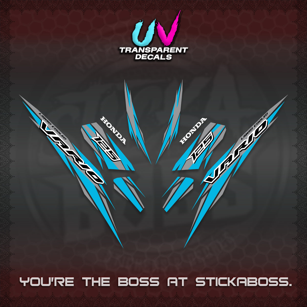 CLICK 125 V3 INDO UV TRANSPARENT DECALS (2024 SV 22-A1 STYLE) STICKER KITS By STICKABOSS