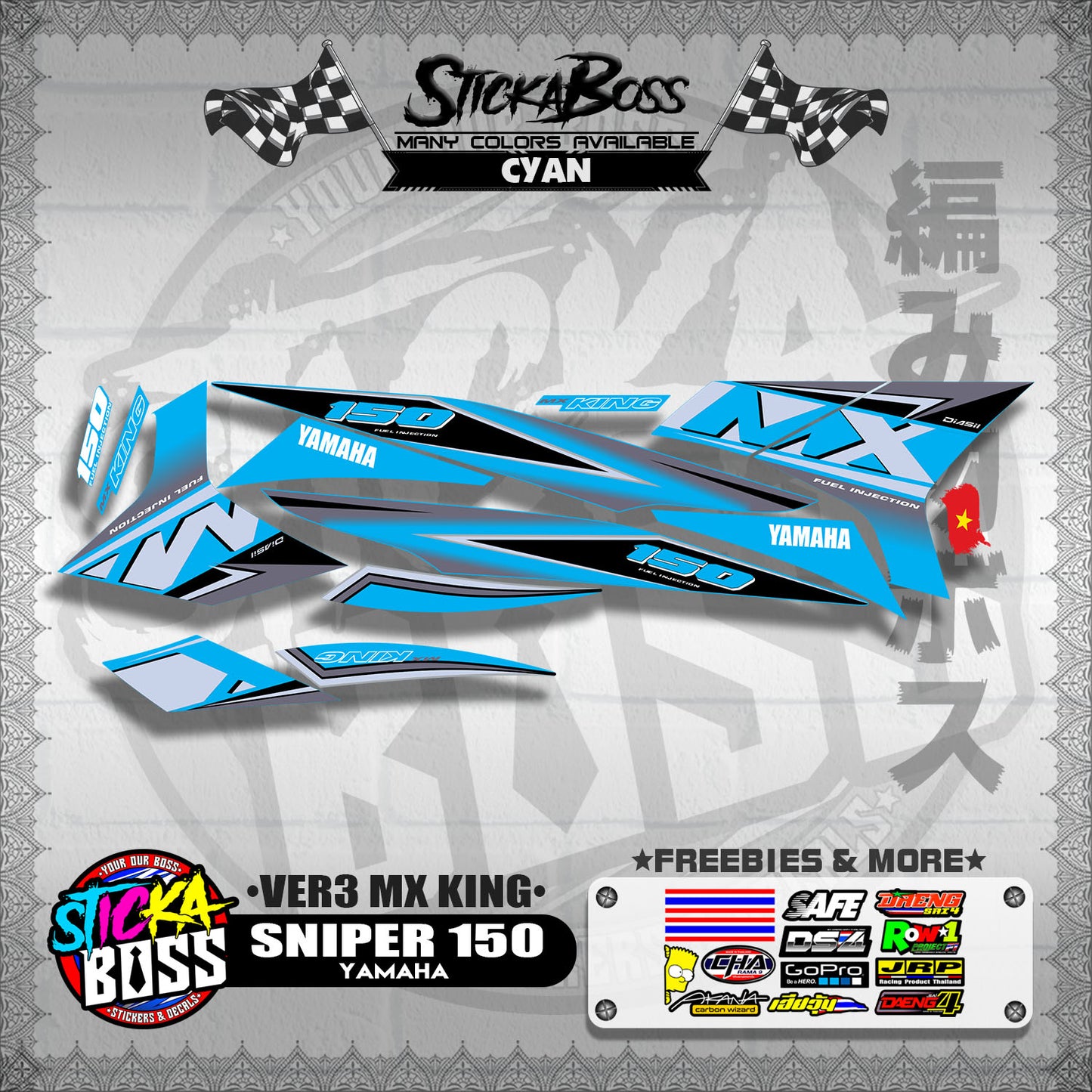 SNIPER 150 DECALS ( VER3 MX KING )【WITH FREEBIES】