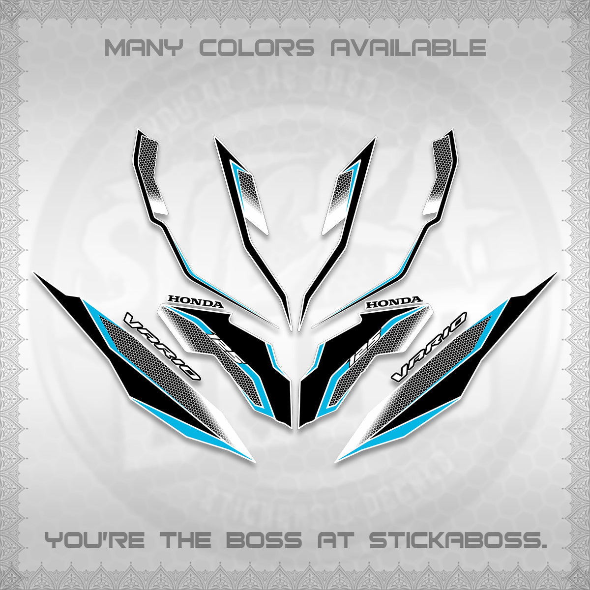 CLICK 125 V3 VARIO DECALS (2026 INDO HONEYCOMB DESIGN) STICKER DECALS By STICKABOSS (Copy)