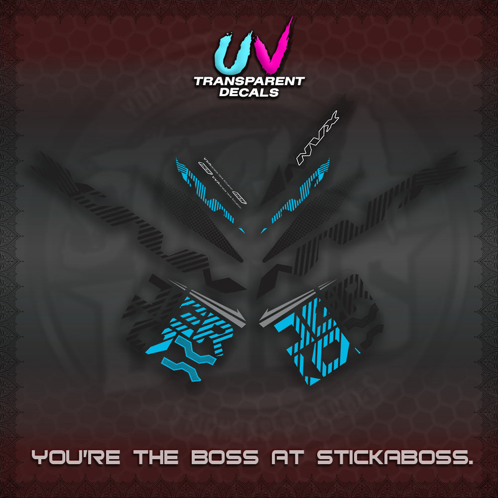 AEROX V2 NVX UV TRANSPARENT DECALS (2024 NEW 001 DESIGN) STICKER DECALS By STICKABOSS