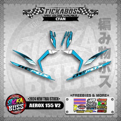 AEROX 155 V2 STICKER DECALS ( 2024 NEW THAI STOCK )【WITH FREEBIES】