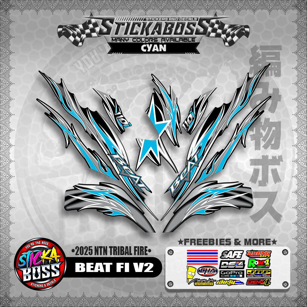 BEAT FI V2 STICKER DECALS ( 2025 NTN TRIBAL FIRE )【WITH FREEBIES】