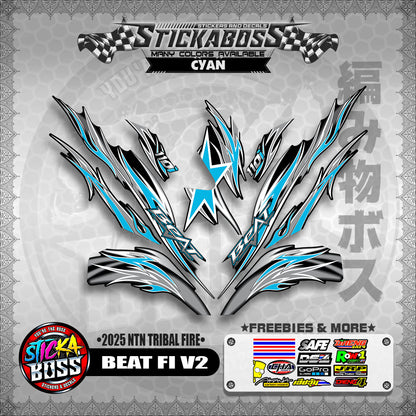 BEAT FI V2 STICKER DECALS ( 2025 NTN TRIBAL FIRE )【WITH FREEBIES】