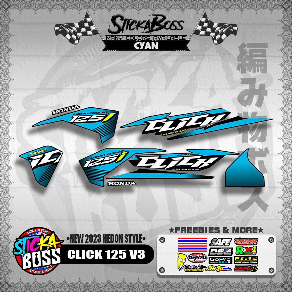 CLICK 125 V3 DECALS ( NEW 2023 HEDON STYLE )【WITH FREEBIES】