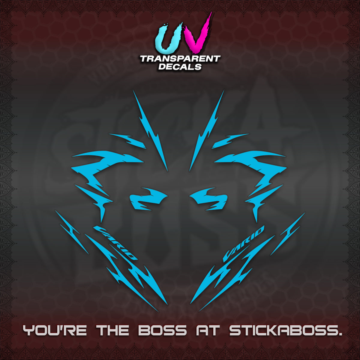CLICK V3 UV TRANSPARENT DECALS (2026 VARIO NEW STRIPES) STICKER KITS BY STICKABOSS