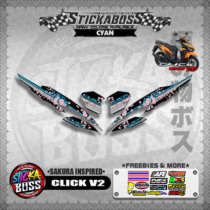 CLICK V2 STICKER DECALS ( SAKURA INSPIRED )【WITH FREEBIES】