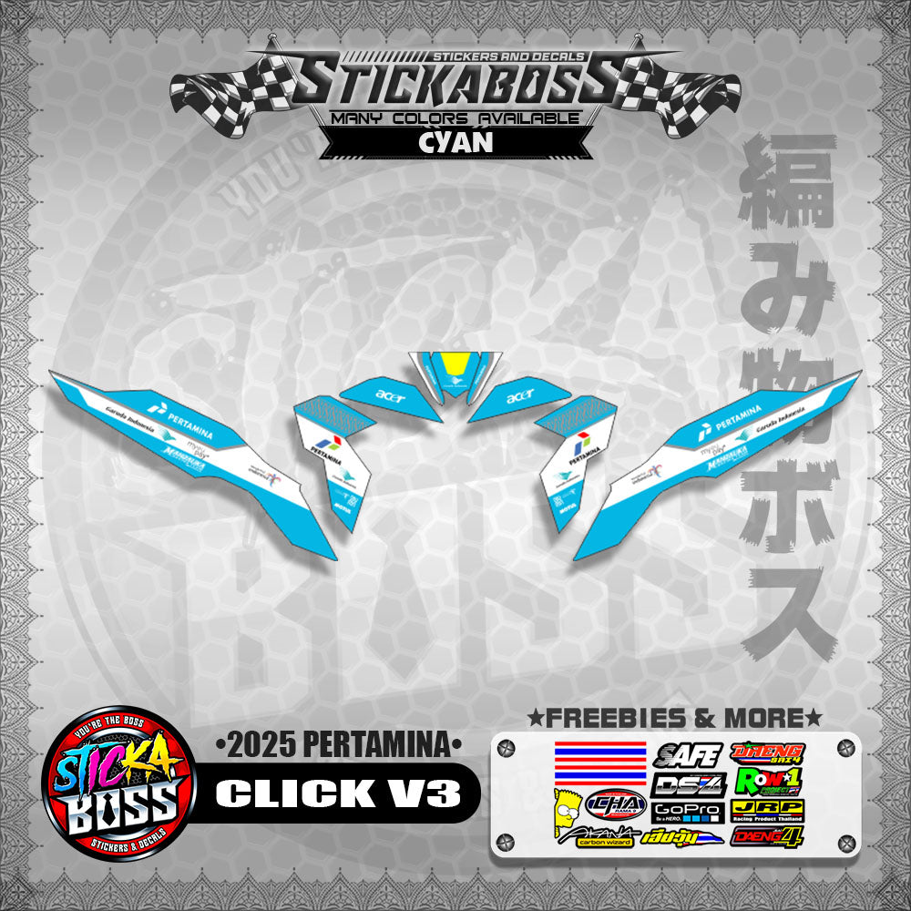 CLICK V3 STICKER DECALS ( 2025 PERTAMINA )【WITH FREEBIES】