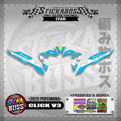 CLICK V3 STICKER DECALS ( 2025 PERTAMINA )【WITH FREEBIES】