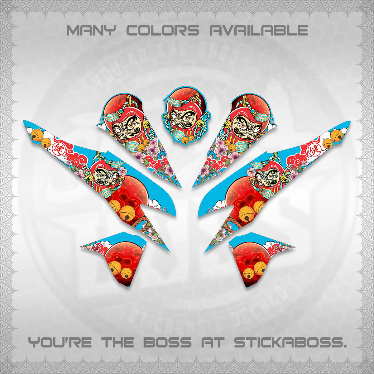 CLICK 125 V2 VARIO DECALS (DARUMA CLOUDS DESIGN) STICKER DECALS By STICKABOSS (Copy)