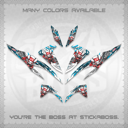 CLICK 125 V2 FOR WHITE DECALS (2026 NEW RCB 2.0 DESIGN) STICKER KITS BY STICKABOSS