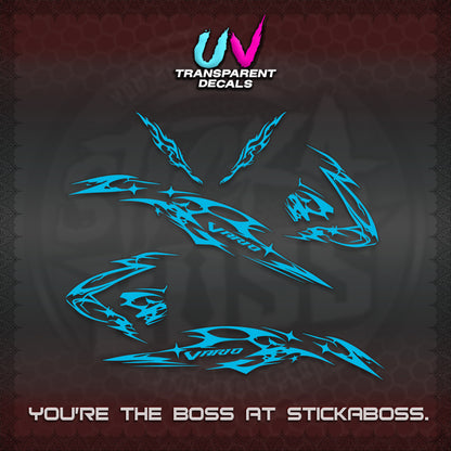 CLICK 125 V3 VARIO UV TRANSPARENT DECALS (2026 T1 LIGHTNING DESIGN) STICKER KITS BY STICKABOSS