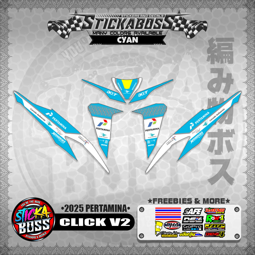 CLICK V2 STICKER DECALS ( 2025 PERTAMINA )【WITH FREEBIES】