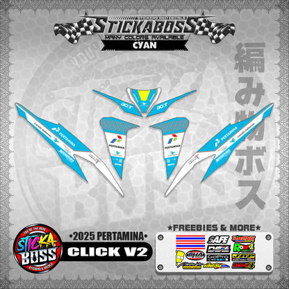 CLICK V2 STICKER DECALS ( 2025 PERTAMINA )【WITH FREEBIES】