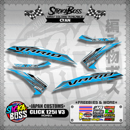 CLICK 125i V3 DECALS ( JAPAN CUSTOMS )【WITH FREEBIES】