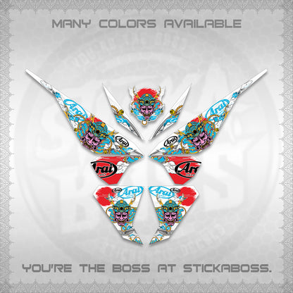 CLICK 125 V1 VARIO FOR WHITE DECALS (2026 NEW SAMURAI MOTIF) STICKER KITS BY STICKABOSS