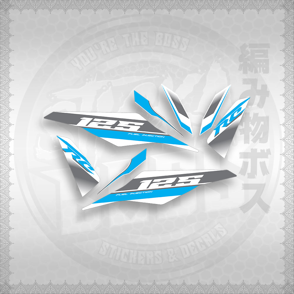 STICKER DECALS for MIO I 125 (MIIM3DARCEDFOWH) By STICKABOSS (SOFIE LAMINATED)