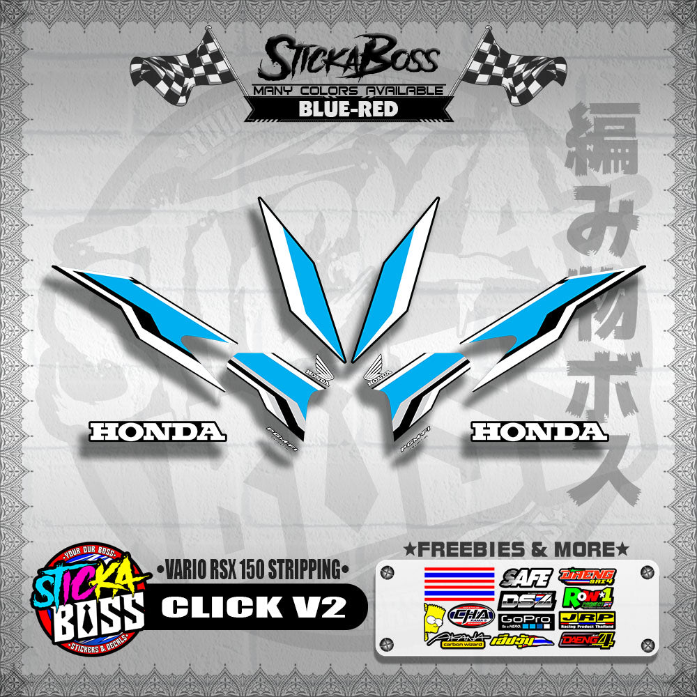 CLICK V2 DECALS ( VARIO RSX 150 STRIPPING )【WITH FREEBIES】