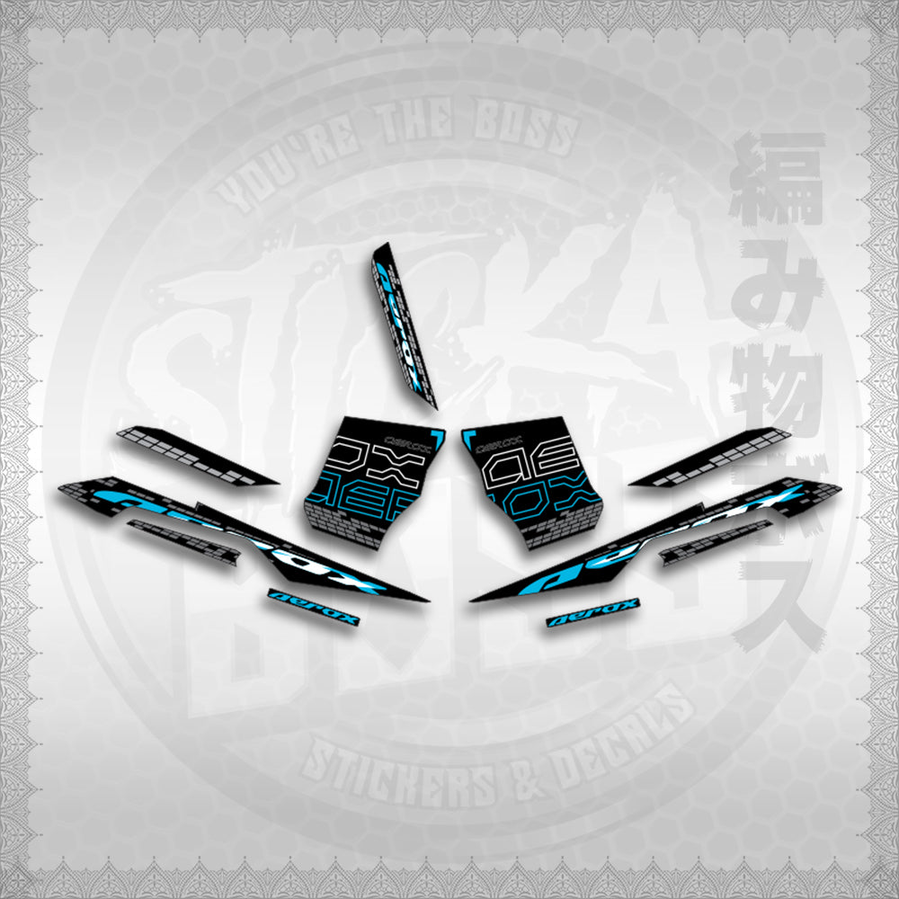 STICKER DECALS for AEROX V3 ALPHA TURBO INDO (AV3NVBLDE) By STICKABOSS (SOFIE LAMINATED WATERPROOF)