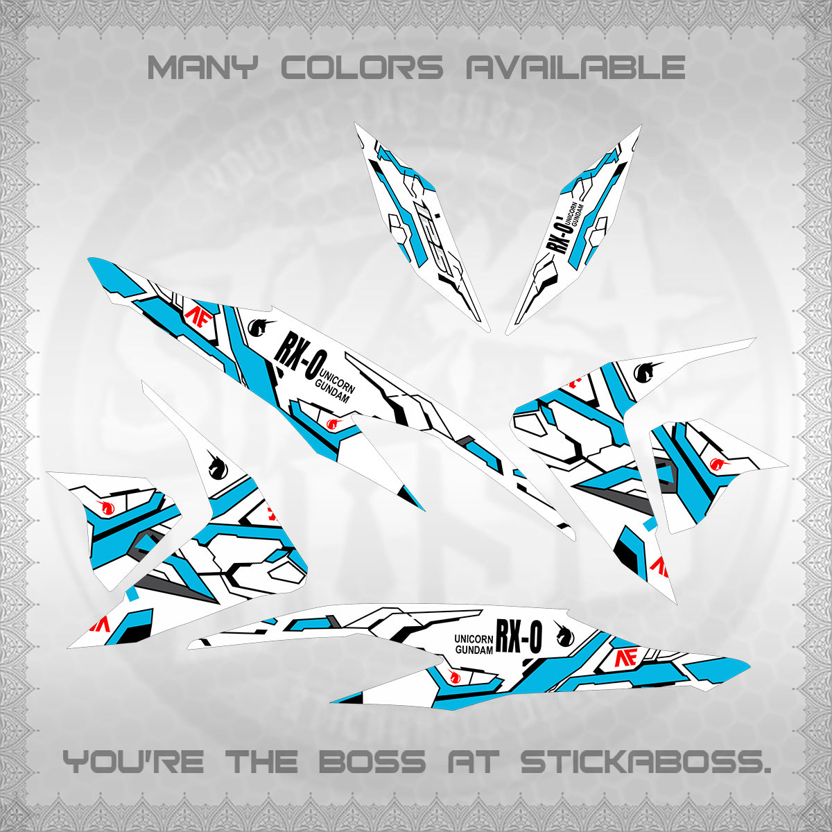 CLICK V2 FOR WHITE VARIO DECALS (RX-O UNICORN GD)STICKER DECALS By STICKABOSS