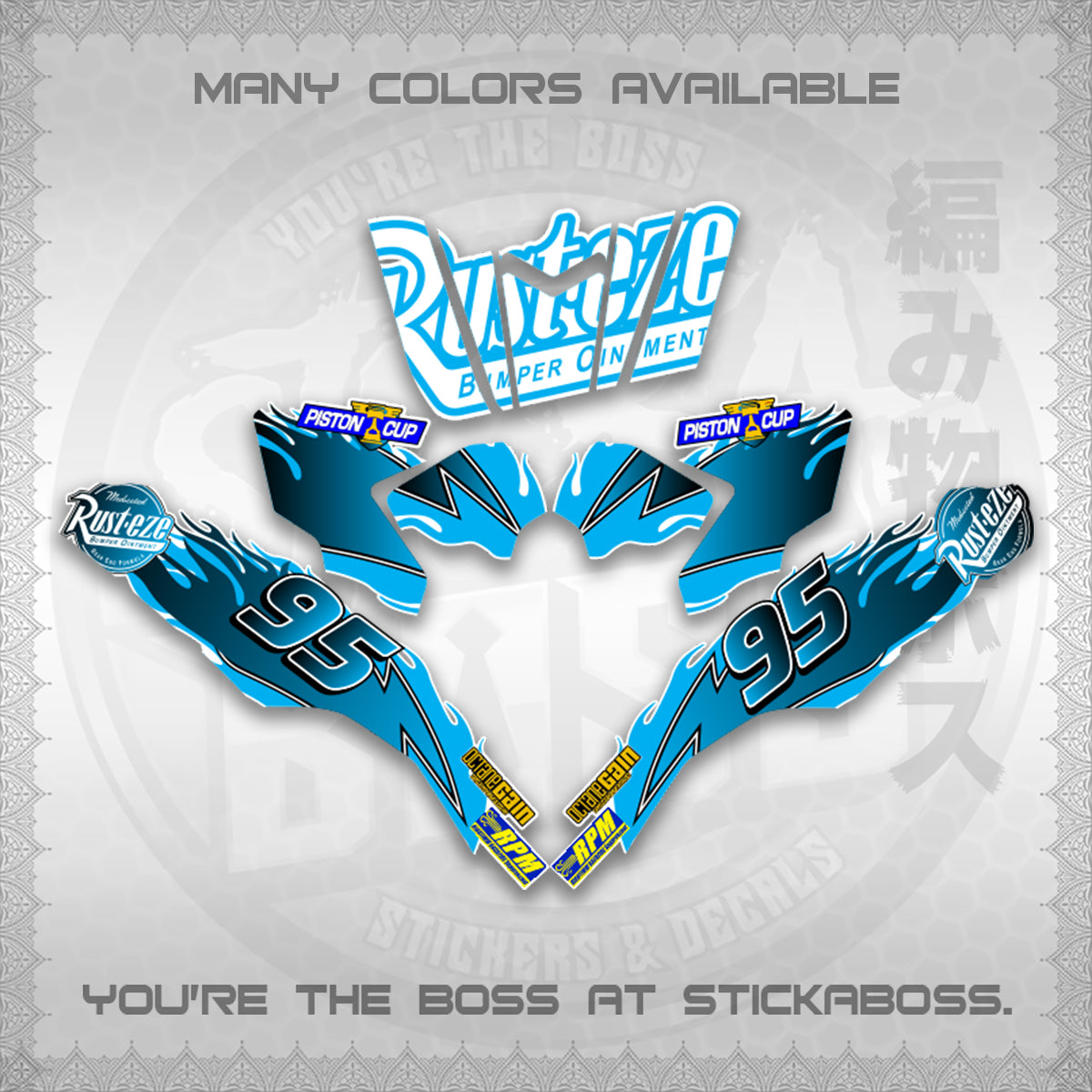 CLICK 125 V3 ( FOR WHITE LIGHTING MCQUEEN DESIGN ) STICKER DECALS By STICKABOSS