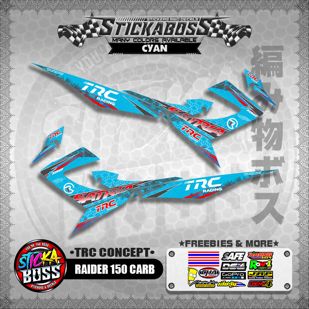 RAIDER 150 CARB STICKER DECALS ( TRC CONCEPT SATRIA )【WITH FREEBIES】