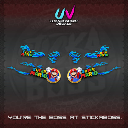 FAZZIO UV TRANSPARENT DECALS (FLAMES 02 SUPER-M MOTIF) STICKER KITS BY STICKABOSS
