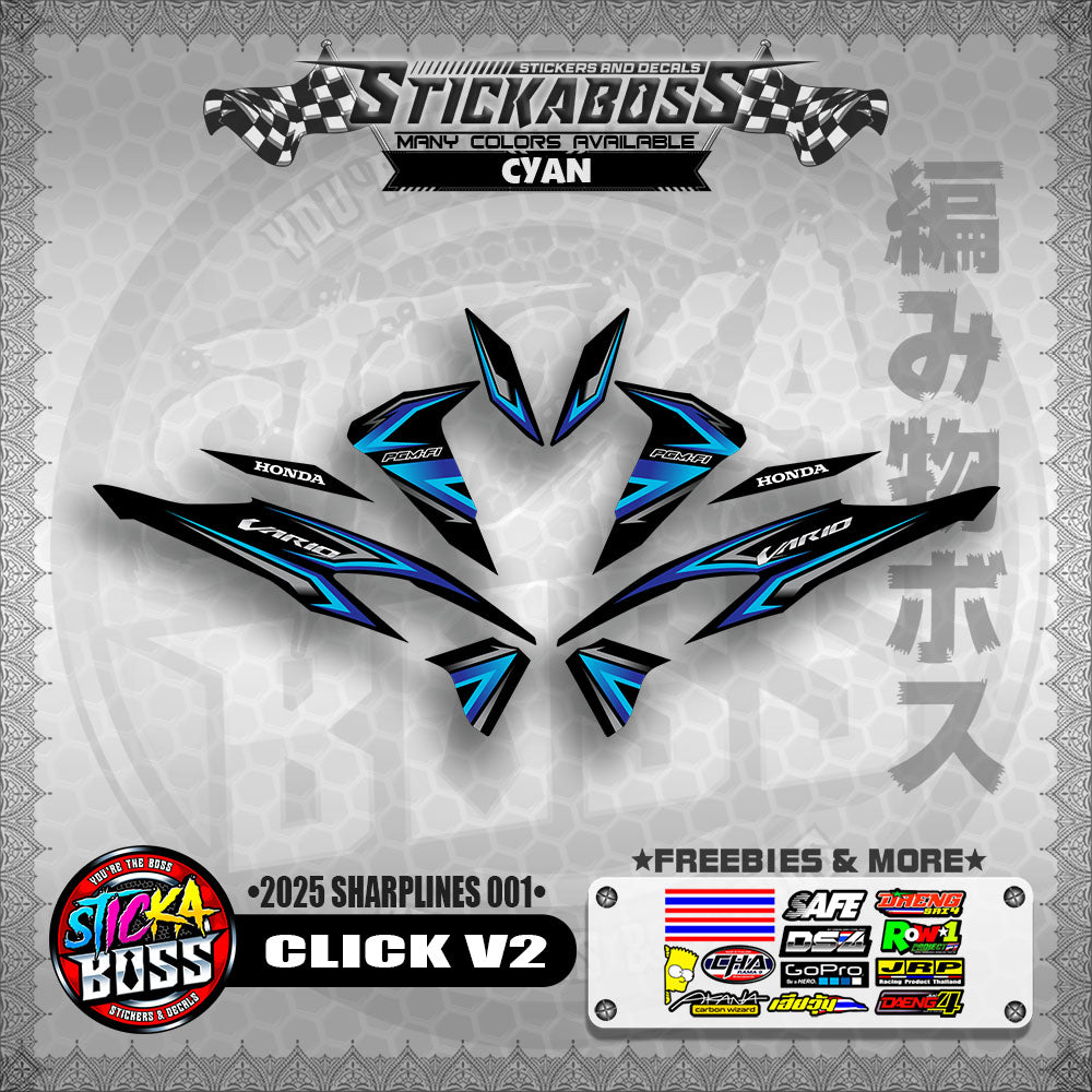 CLICK V2 INDO STICKER DECALS ( 2025 SHARPLINES 001 )【WITH FREEBIES】