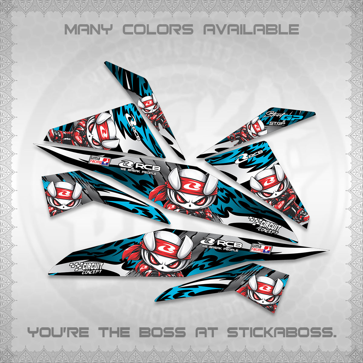 BEAT FI V1 DECALS (2026 NEW RCB 2.0 DESIGN) STICKER KITS BY STICKABOSS