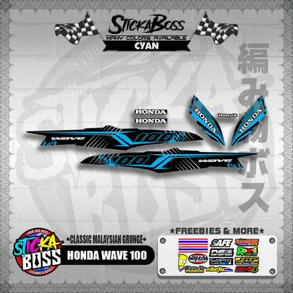 HONDA WAVE 100 DECALS ( CLASSIC MALAYSIAN GRUNGE )【WITH FREEBIES】