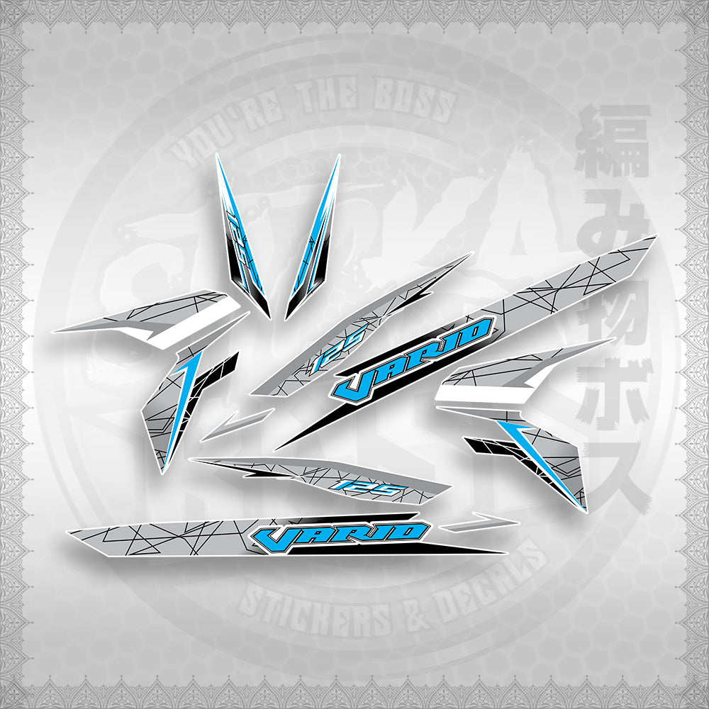 STICKER DECALS for CLICK 125 V3 (CV3VASTTEDEFOWH) By STICKABOSS (SOFIE LAMINATED WATERPROOF)