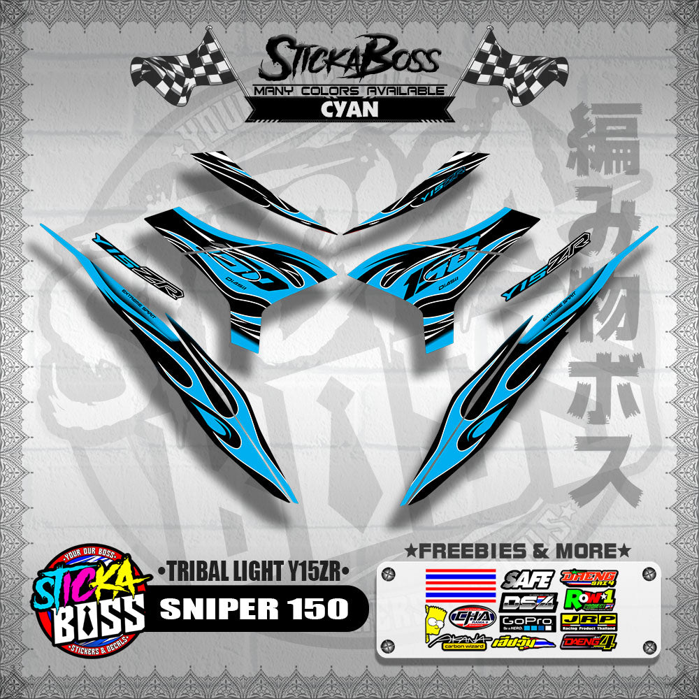 SNIPER 150 DECALS ( TRIBAL LIGHT Y15ZR )[ PREMIUM GLOSSY LAMINATED ]【WITH FREEBIES】