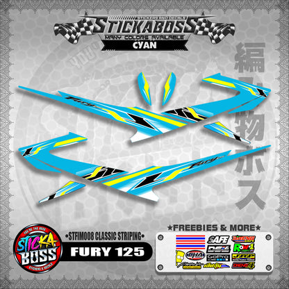 FURY 125 STICKER DECALS ( STFIM008 CLASSIC STRIPING )【WITH FREEBIES】