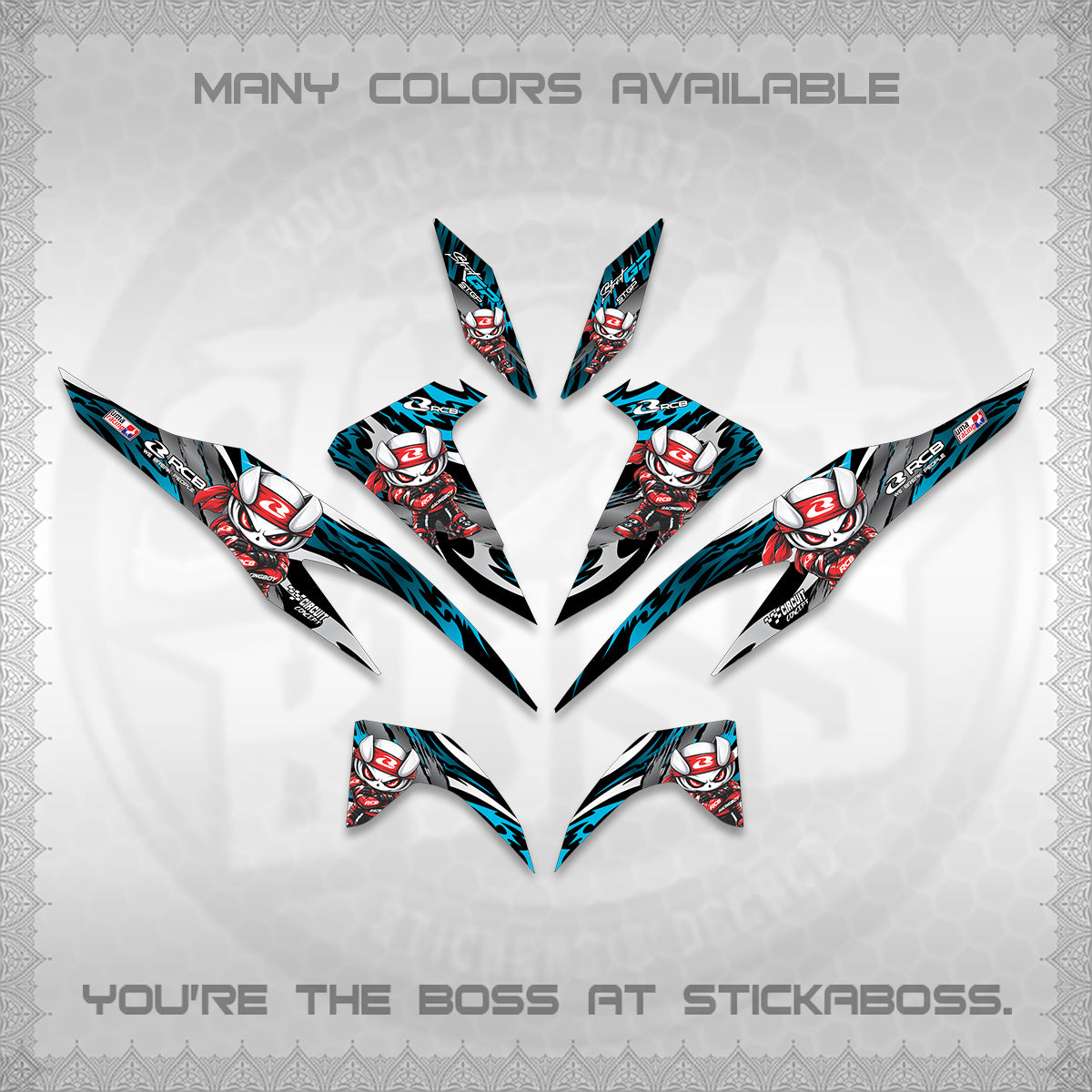 CLICK 125 V2 DECALS (2026 NEW RCB 2.0 DESIGN) STICKER KITS BY STICKABOSS
