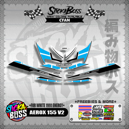 AEROX 155 V2 DECALS ( FOR WHITE 1991 ENERGY )【WITH FREEBIES】