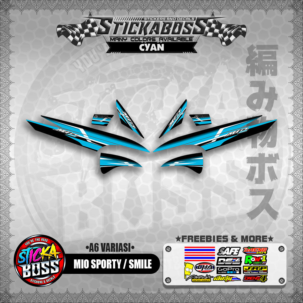 MIO SPORTY / SMILE INDO STICKER DECALS ( A6 VARIASI )【WITH FREEBIES】