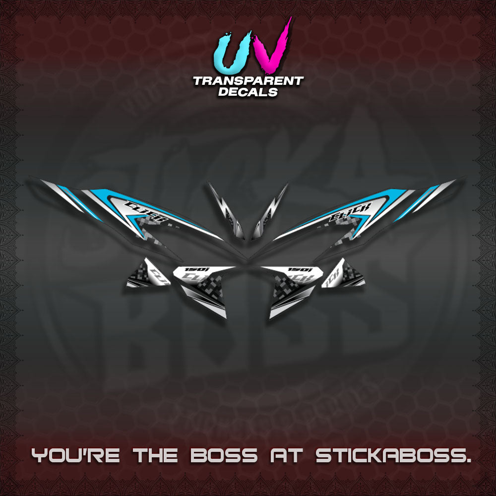 CLICK V2 UV TRANSPARENT DECALS (125-150 TRIBAL VIETNAM)STICKER DECALS By STICKABOSS