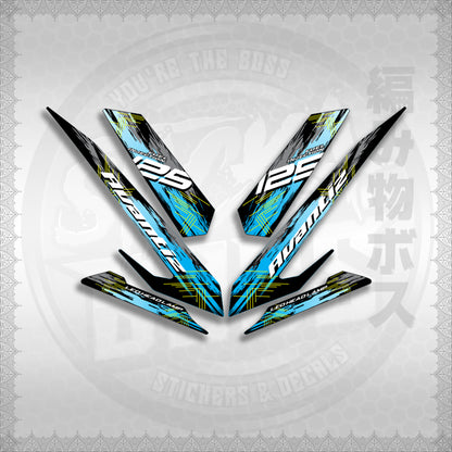 MIO SOUL I 125 GT EGO AVANTIZ STROKE DESIGN STICKER DECALS By STICKABOSS SOFIE LAMINATED WATERPROOF