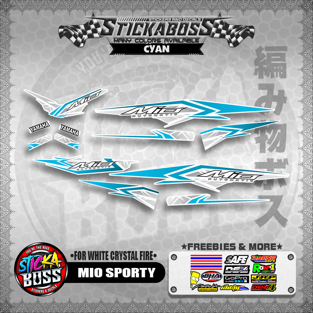 MIO SPORTY THAI-MALAYSIAN STICKER DECALS ( FOR WHITE CRYSTAL FIRE )【WITH FREEBIES】