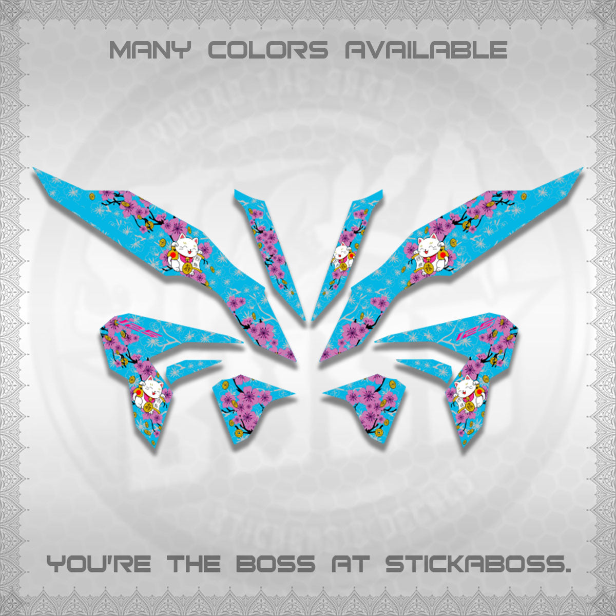 CLICK 125 V3 DECALS (LUCKY CAT SAKURA)STICKER DECALS By STICKABOSS