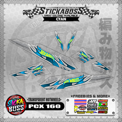 【PREMIUM UV PRINT】TRANSPARENT PCX 160 DECALS ( TRANSPARENT HOTWHEELS )【WITH FREEBIES】