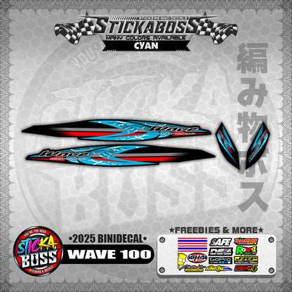 WAVE 100 STICKER DECALS ( 2025 BINIDECAL )【WITH FREEBIES】
