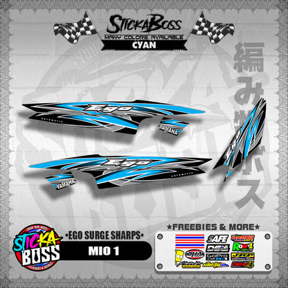MIO 1 DECALS ( EGO SURGE SHARPS ) [ PREMIUM GLOSSY LAMINATED ]【WITH FREEBIES】