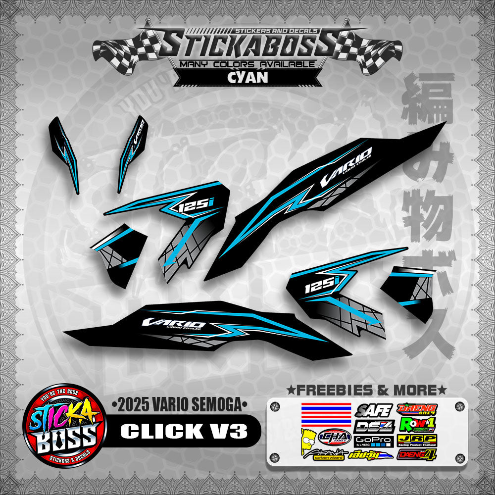 CLICK V3 INDO STICKER DECALS ( 2025 VARIO SEMOGA  )【WITH FREEBIES】