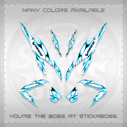CLICK 125 V2 VARIO FOR WHITE DECALS (2026 TRIBAL LIGHTNING DESIGN) STICKER KITS BY STICKABOSS