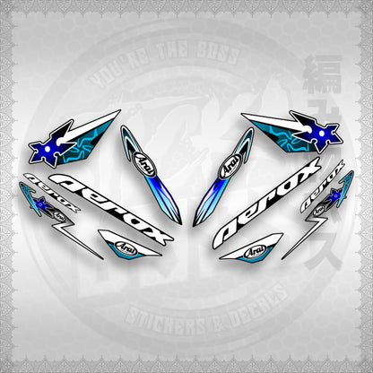 AEROX 155 V1 CUSTOM DESIGN ( ARAI NINJA BLADES ) STICKER DECALS By STICKABOSS